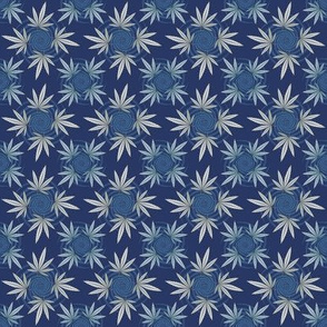 ★ CHECKERED WEED ★ Navy Blue / Collection : Cannabis Factory 2 – Marijuana, Ganja, Pot, Hemp and other weeds prints