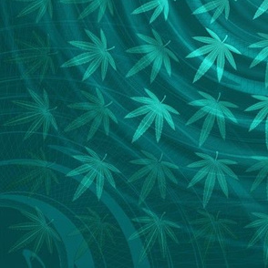 ★ DIZZY WEED ★ Teal Green / Collection : Cannabis Factory 2 – Marijuana, Ganja, Pot, Hemp and other weeds prints