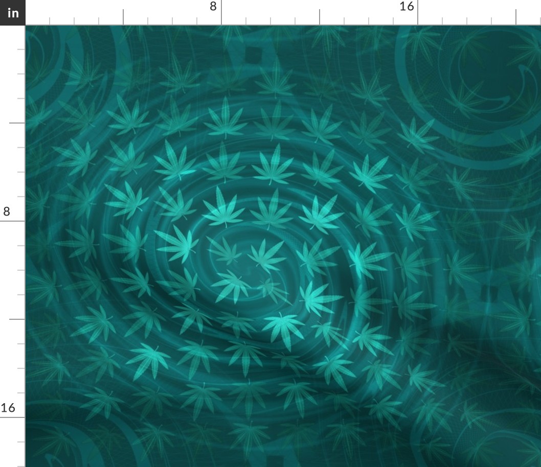 ★ DIZZY WEED ★ Teal Green / Collection : Cannabis Factory 2 – Marijuana, Ganja, Pot, Hemp and other weeds prints