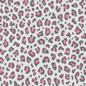 ★ CUSTOM LEOPARD PRINT in GRAY AND PINK ★ Small Scale / Collection : Leopard spots – Punk Rock Animal Print