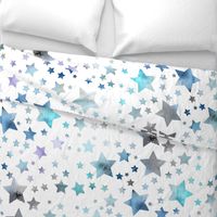 Watercolour Stars - blue - large 