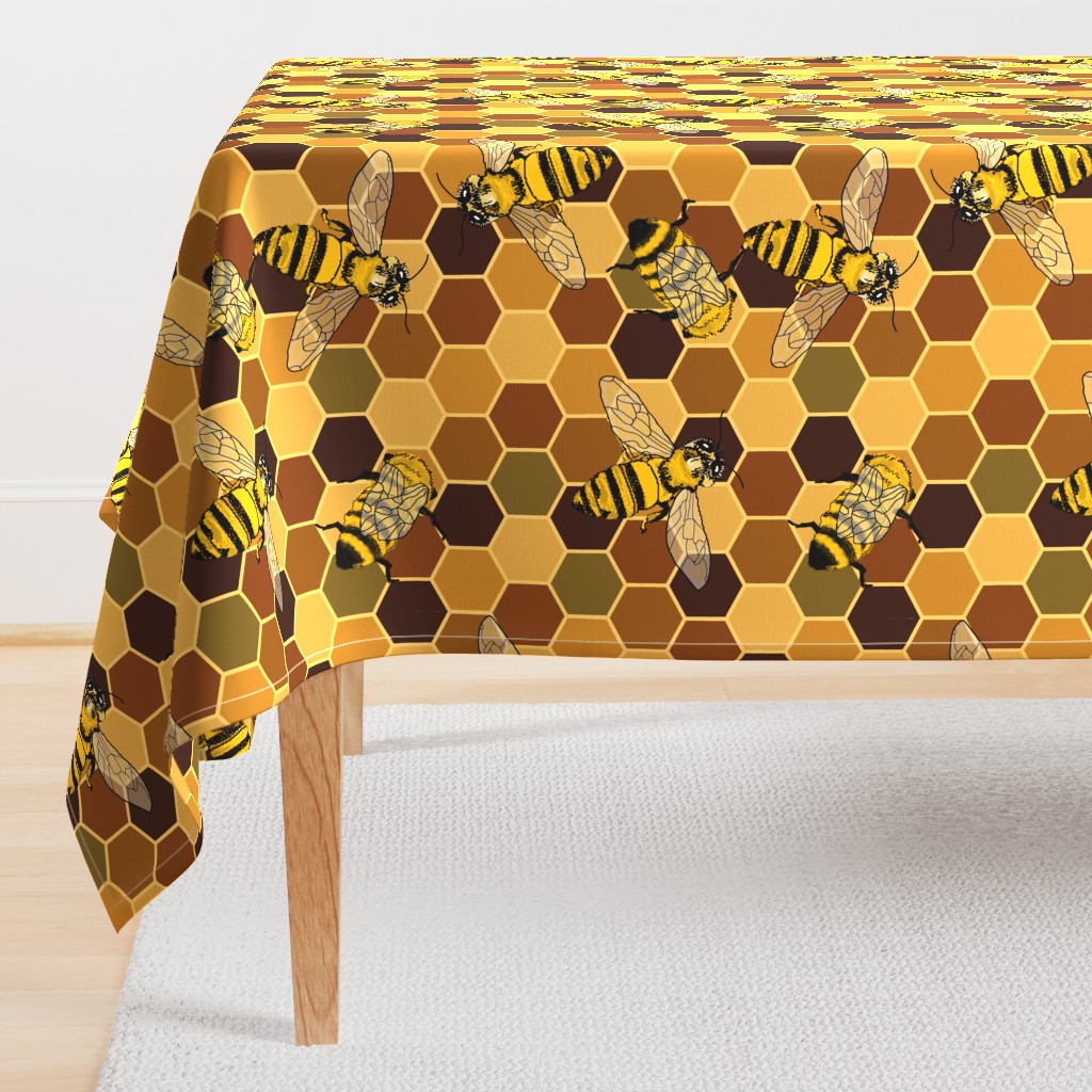Honeycomb plain With Bees