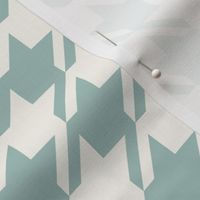 Houndstooth - Aqua, H White