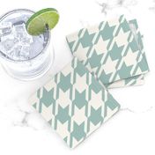 Houndstooth - Aqua, H White