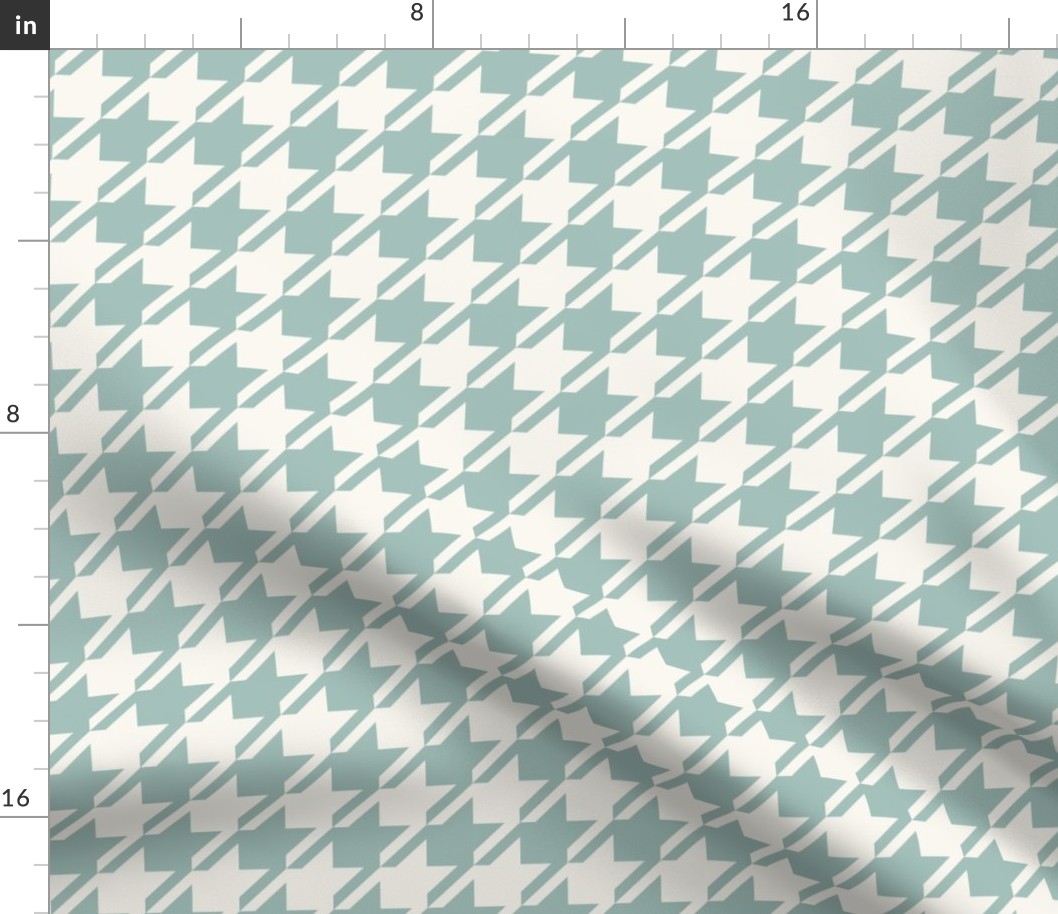 Houndstooth - Aqua, H White