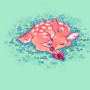 Sleeping Fawn Pillow