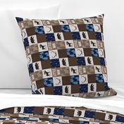 2” Little Man Quilt - Navy and brown 