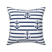 nautical anchors navy and white fabric classic ocean nautical fabrics