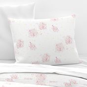 Pink silhouette roses. Use the design for lingerie and chemise, duvet cover, girls room decor, crib bedding or a bathroom wallpaper.