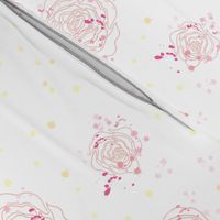 Pink silhouette roses. Use the design for lingerie and chemise, duvet cover, girls room decor, crib bedding or a bathroom wallpaper.