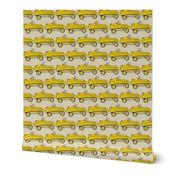 Yellow 1950's Child's Pedal Car on Parchment Tone Background 