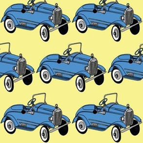 1920's Child's Pedal Car blue on yelow