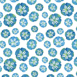 Sand dollar Blue block print