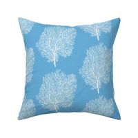 White Fan Corals (carolina blue)