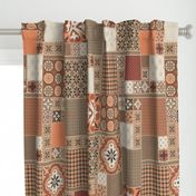 Alhambra rust orange beige Cheater Fake Quilt Wholecloth 