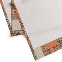 Alhambra rust orange beige Cheater Fake Quilt Wholecloth 