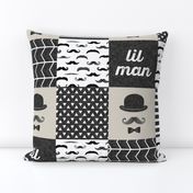 mustache wholecloth - dapper trio beige (lil man)