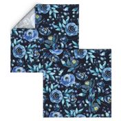 Dark Blue Roses Pattern 2