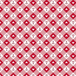 anchor gingham in red