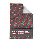 Happy Camper Tea Towel (red)