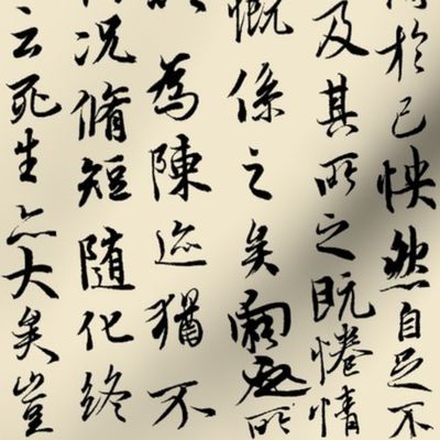 Ancient Chinese Calligraphy on Parchment // Small