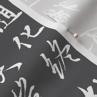Ancient Chinese Calligraphy on Charcoal // Large