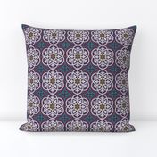 Moroccan Lattice Purple Turqoise Mustard