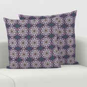 Moroccan Lattice Purple Turqoise Mustard