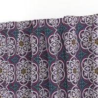 Moroccan Lattice Purple Turqoise Mustard