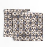 Moroccan Lattice Beige Ivory Cobalt