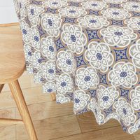 Moroccan Lattice White Beige Capri Rust