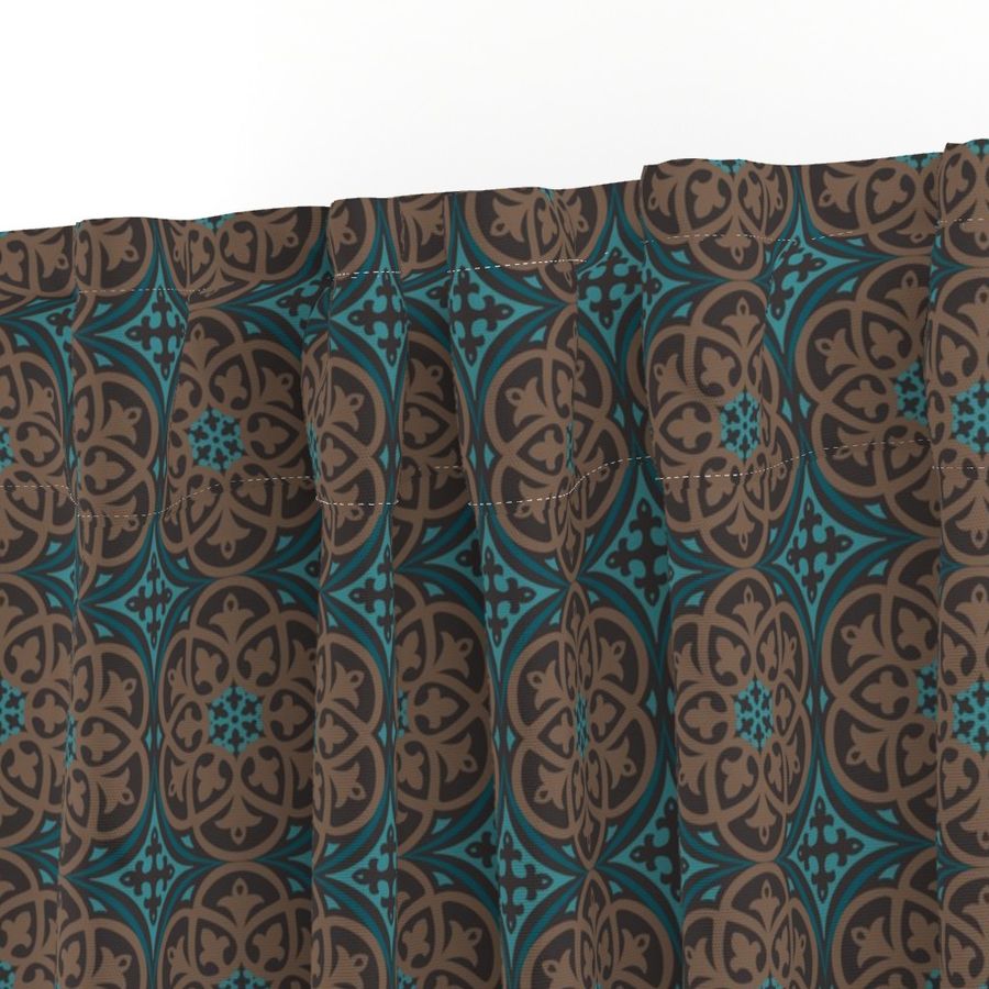 Moroccan Lattice Brown Teal