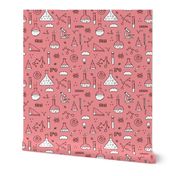 Cool back to school science physics and math class student illustration laboratorium black and white pink SMALL