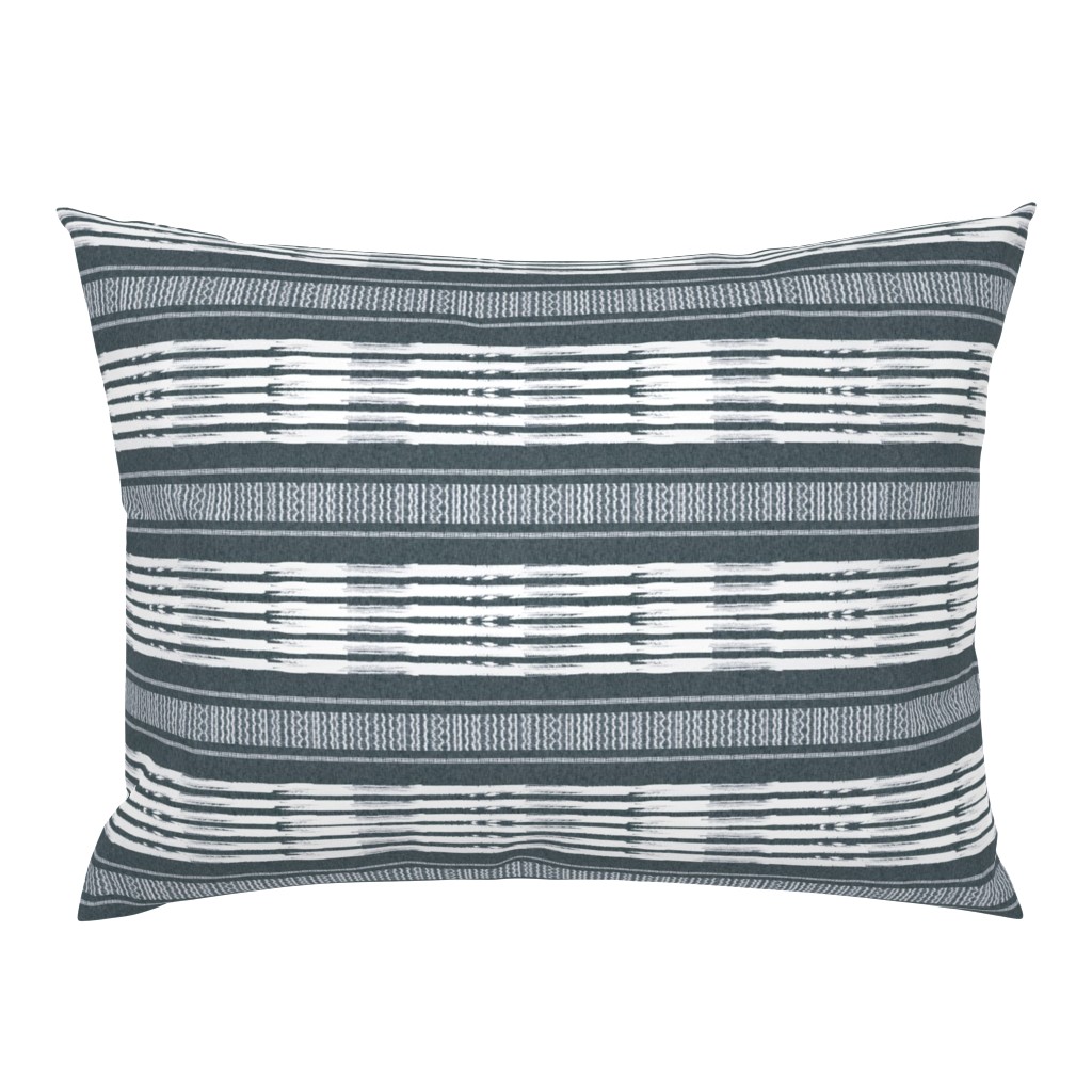 Gray and White linen Stripes blanket