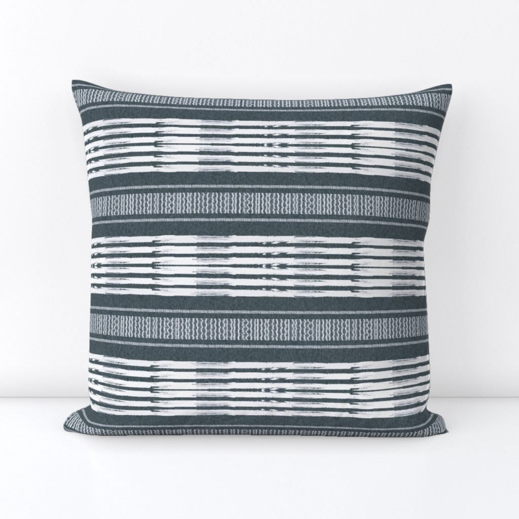 Gray and White linen Stripes blanket