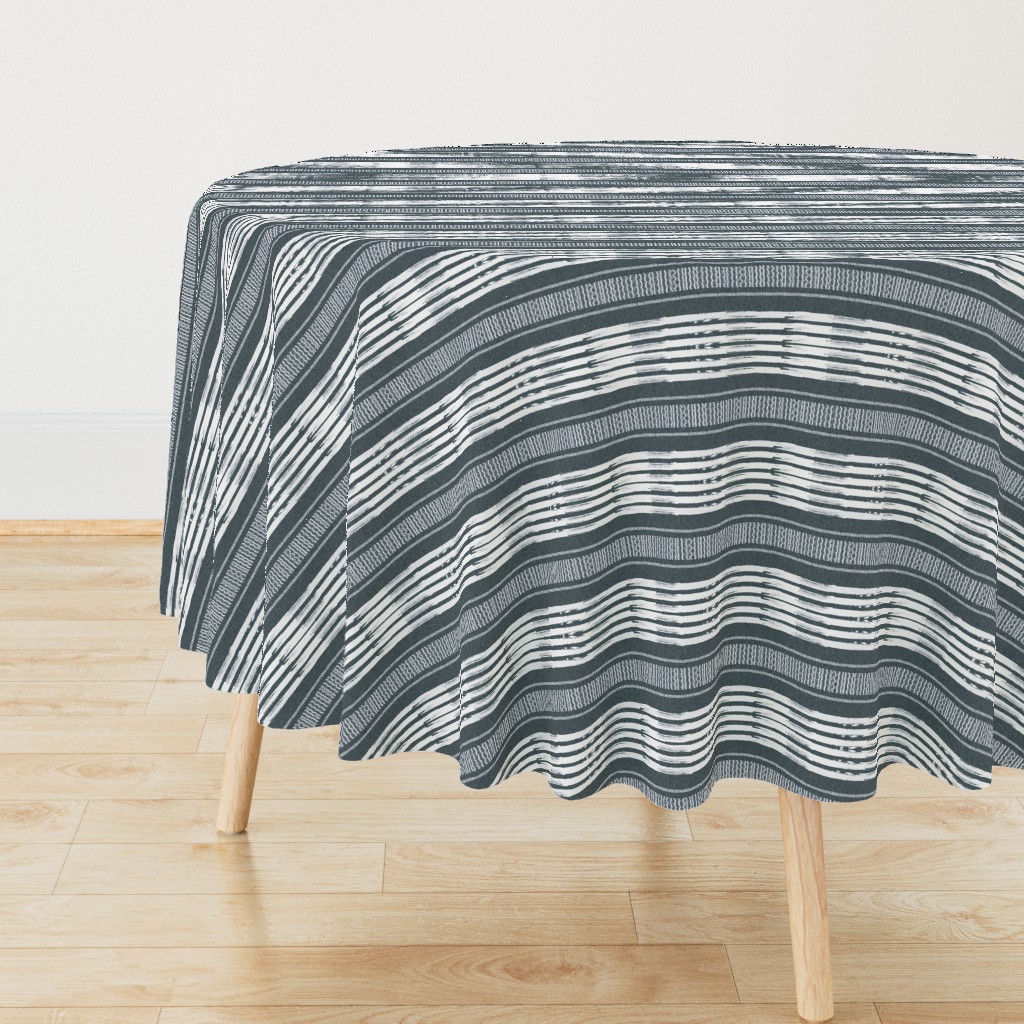 Gray and White linen Stripes blanket