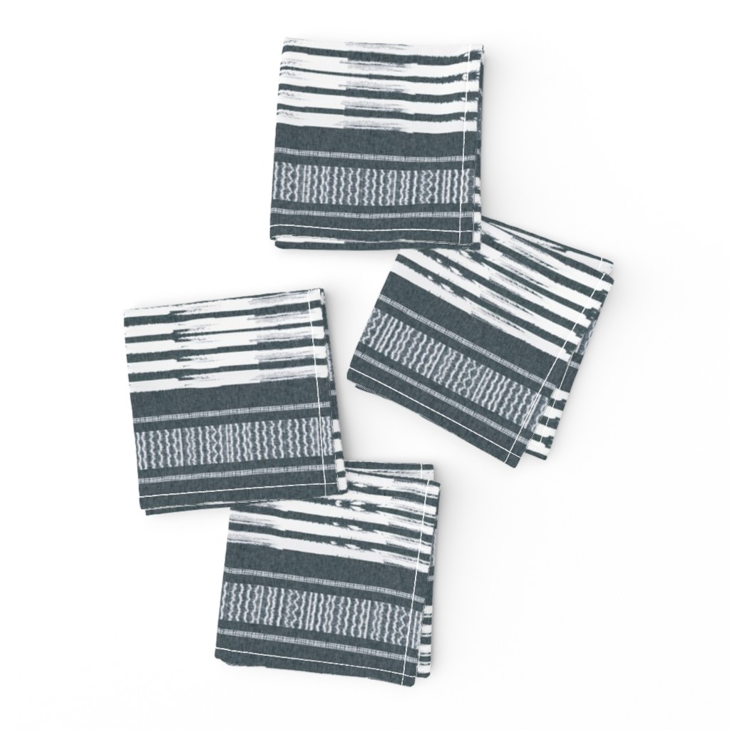 Gray and White linen Stripes blanket