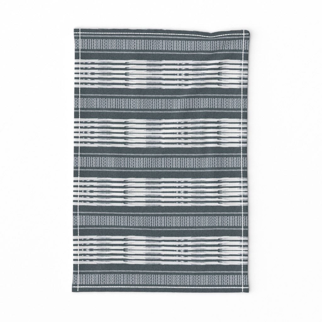 Gray and White linen Stripes blanket