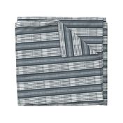 Gray and White linen Stripes blanket