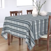 Gray and White linen Stripes blanket