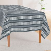 Gray and White linen Stripes blanket