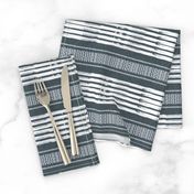 Gray and White linen Stripes blanket