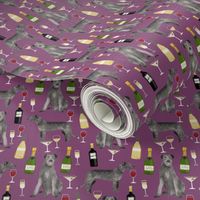 irish wolfhound wine cocktails dog breed fabric purple