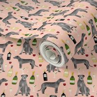irish wolfhound wine cocktails dog breed fabric blush