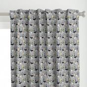 husky wine cocktails dog breed fabric grey