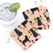 black lab wine labrador retriever dog fabric peach