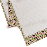 boston terrier hula tropical hawaii islands dog breed fabric pink