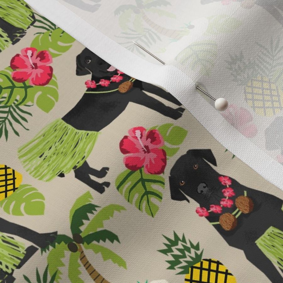 black lab hula tropical hawaii islands dog breed fabric tan