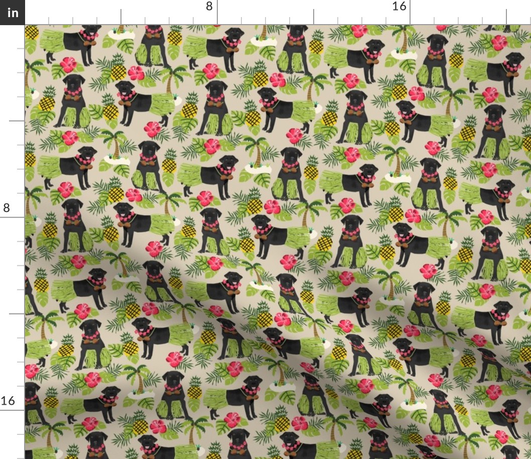 black lab hula tropical hawaii islands dog breed fabric tan