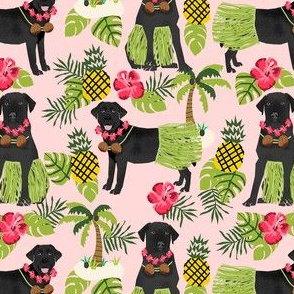 black lab hula tropical hawaii islands dog breed fabric pink